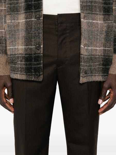 Pantaloni casual AllSaints Pinstriped Straight Fit Thorpe Pants Brown Barbati (BM 16858857) 5