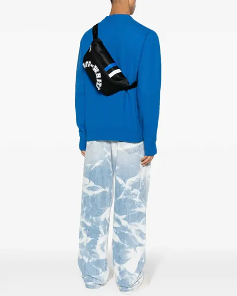 Borsete Off-White Perforated Nylon Bum Bag With Contrasting Details Black Barbati (BM 16858881) 2