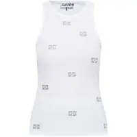Maiouri & body-uri GANNI WHITE TOP WITH RHINESTONE Femei