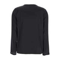 Bluze Black Long Sleeves Blouse In Silk Woman Femei
