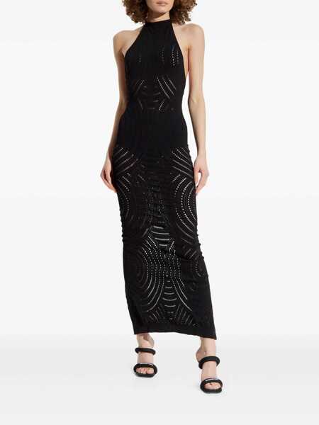 Rochii MISBHV Misbhv Mesh Halterneck Long Dress Black Femei (BM 16859762) 3