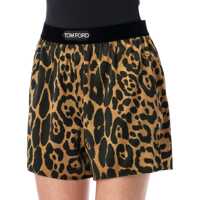 Pantaloni casual Tom Ford Dama - Pantaloni casual Tom Ford Tom Ford Stretch Silk Satin Boxer Shorts CAMEL LEO Femei (BM 16860107) - B-mall.ro