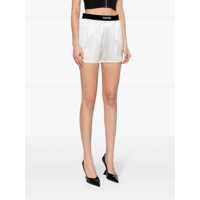 Pantaloni casual Tom Ford Dama - Pantaloni casual Tom Ford Tom Ford Stretch Silk Satin Boxer Shorts Beige Femei (BM 16860110) - B-mall.ro
