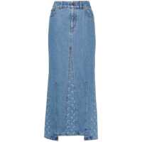Fuste Marine Serre Moon Laser Denim Long Skirt Femei