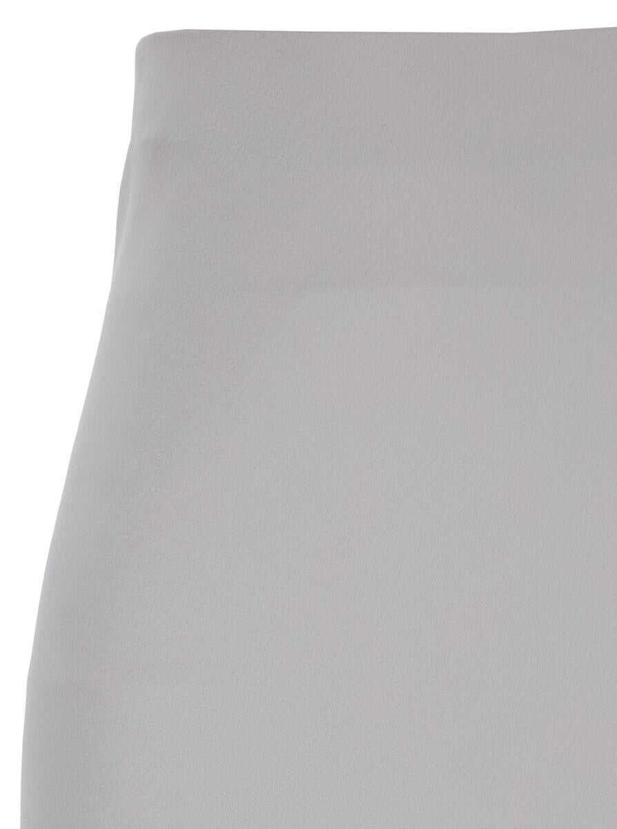 Fuste PLAIN Grey Long Skirt With Ruffle Detail At The Bottom In Satin Woman GREY Femei (BM 16860215) 3