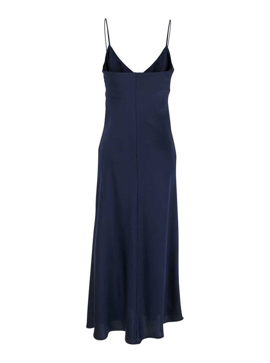 Rochii PLAIN Blue Dress With Thin Straps In Fabric Woman BLUE Femei (BM 16860332) 2