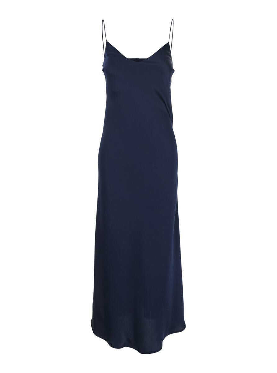Rochii PLAIN Blue Dress With Thin Straps In Fabric Woman BLUE Femei (BM 16860332) 1