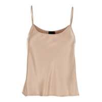 Topuri Beige Top With Spaghetti Straps In Satin Woman Femei