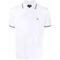 Tricouri Polo White Polo Shirt With Logo Embroidered On The Front In Cotton Man Barbati