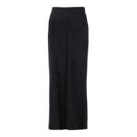 Pantaloni casual Black Pants With Wide Leg And Elastic Rear Waist In Tech Fabric Woman Femei