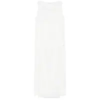 Bluze White Crewneck Sleeveless Blouse With Side Vents In Silk Woman Femei