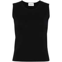Topuri Black Sleeveless Crew Neck Shirt In Viscose Blend Woman Femei