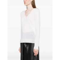 Imbracaminte Dama pagina 647 - Pulovere P.A.R.O.S.H. White V-Neck Long-Sleeved Sweater In Wool And Silk Blend Woman WHITE Femei (BM 16861892) - B-mall.ro