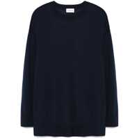 Pulovere Blue Long-Sleeved Crewneck Sweater In Wool And Silk Blend Woman Femei