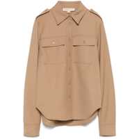 Camasi Beige Shirt With Patch Pockets On The Chest In Virgin Wool Blend Woman Femei