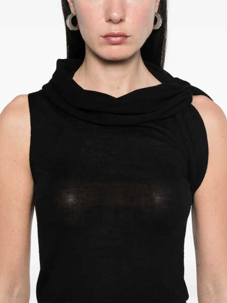 Topuri Rick Owens Rick Owens Twist-Detail Top Black Femei (BM 16863314) 5