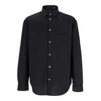 Camasi Black Shirt With Classic Collar In Virgin Wool Blend Man Barbati