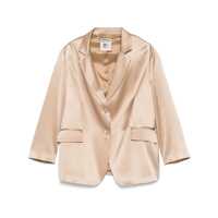Sacouri 'Christiana' Beige Jacket With Classic Lapels And Waist Belt In Silk Blend Woman Femei