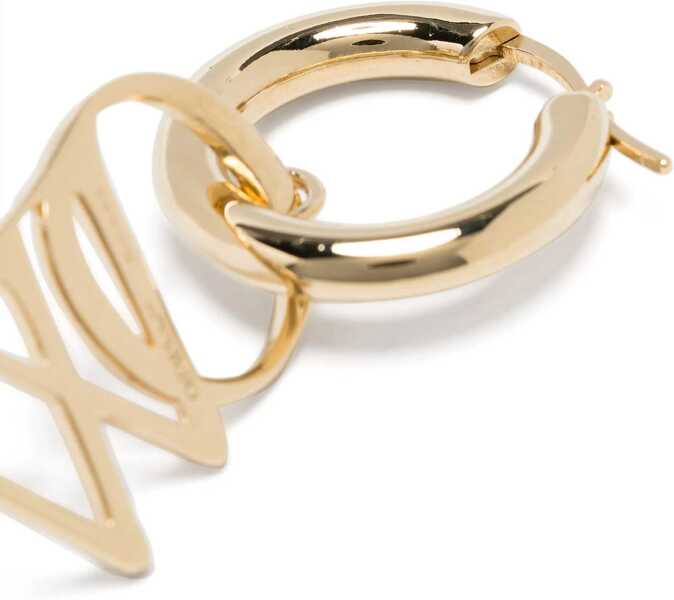 Cercei Off-White Golden Effect Brass Hoop Earrings With Pendant Gold Femei (BM 16864227) 3