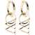 Off-White Golden Effect Brass Hoop Earrings With Pendant Gold