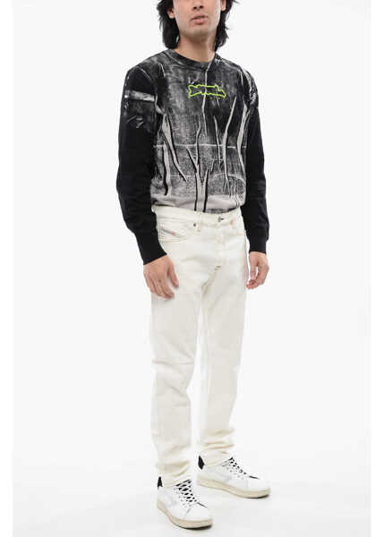 Blugi drepti Diesel Mid Waist Regular Fit 2005 D-Fining-R Jeans 17Cm L.34 White Barbati (BM 16864254) 4