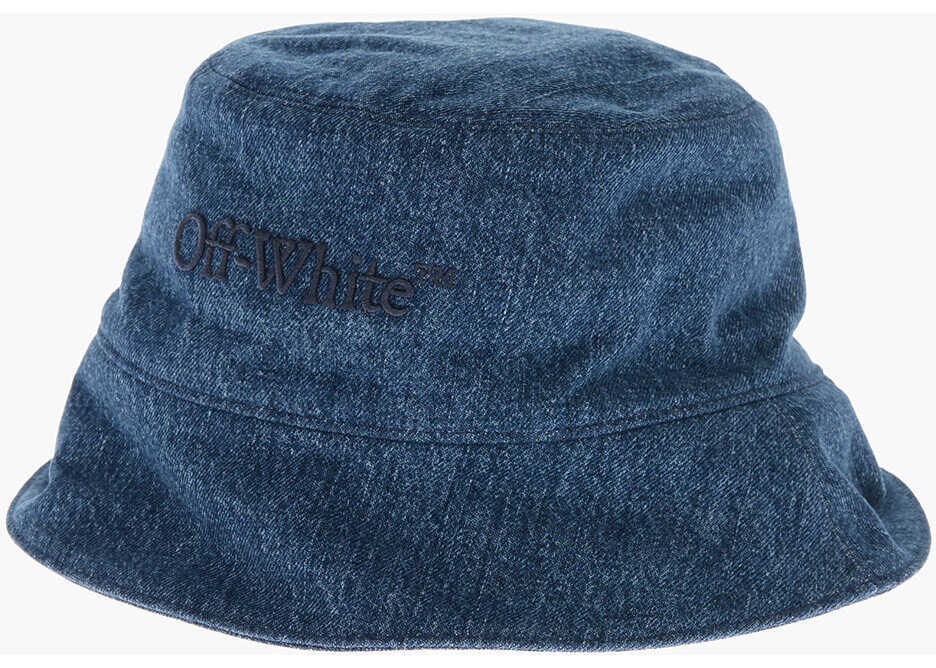 Caciuli Off-White Denim Bucket Hat With Embossed Logo Blue Femei (BM 16864305) 1