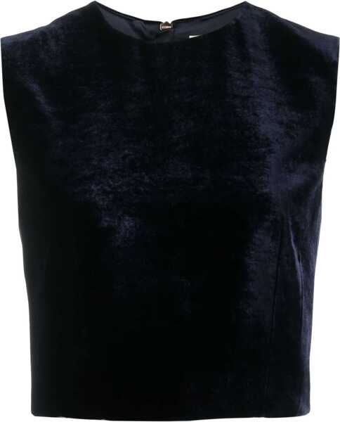 Bluze Fendi Velour Palmira Top With Back Full Zip Blue Femei (BM 16864347) 1