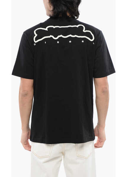 Tricouri Diesel Red Tag Wrinkled Effect T-Just-N3 Crew-Neck T-Shirt Black Barbati (BM 16864380) 2