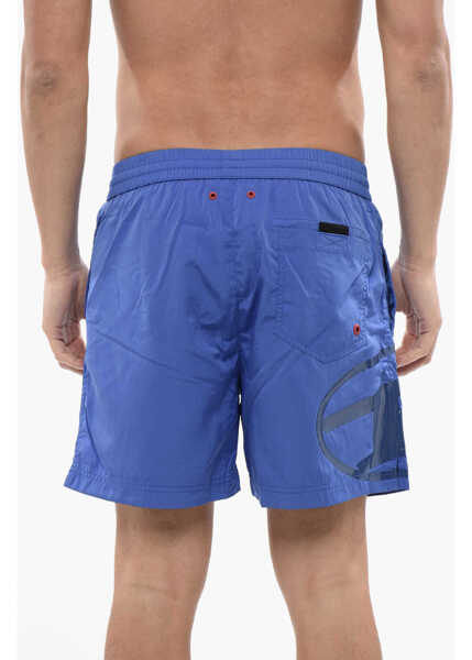 Sorturi de baie Diesel Solid Color Bmbx-Rio-41 Swim Shorts With Shiny Oval D Logo Blue Barbati (BM 16864704) 2