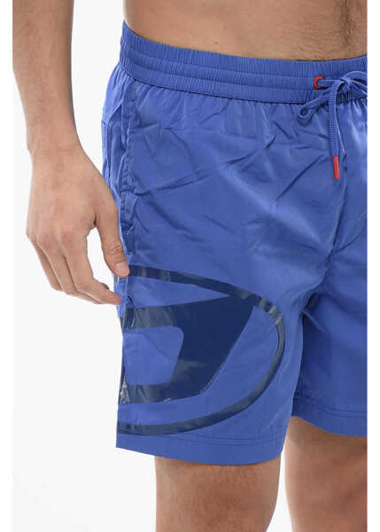 Sorturi de baie Diesel Solid Color Bmbx-Rio-41 Swim Shorts With Shiny Oval D Logo Blue Barbati (BM 16864704) 3