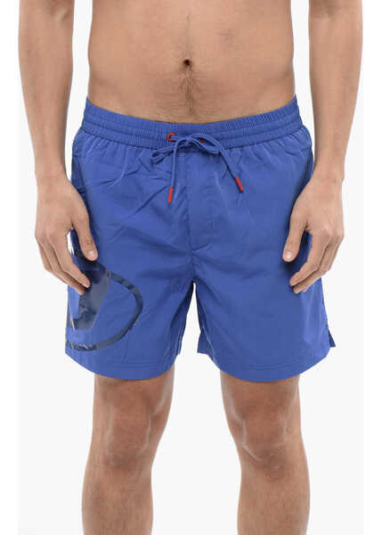 Sorturi de baie Diesel Solid Color Bmbx-Rio-41 Swim Shorts With Shiny Oval D Logo Blue Barbati (BM 16864704) 1