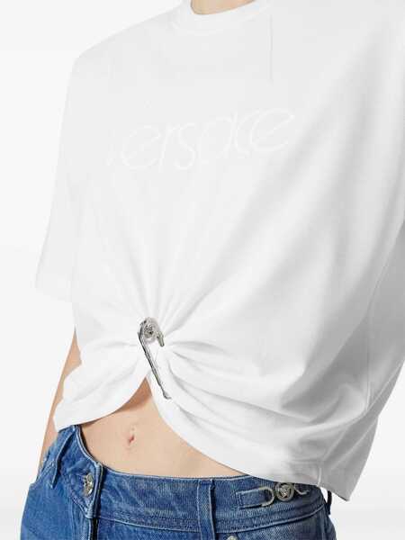 Tricouri Versace 1978 Re-Edition Safety Pin T-Shirt WHITE Femei (BM 16865169) 4