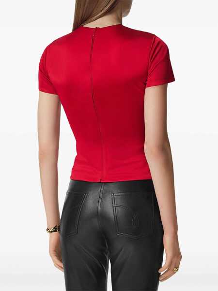 Tricouri Versace Safety Pin Curled Top RED Femei (BM 16865226) 4