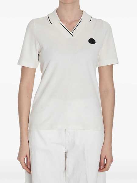 Tricouri Polo Moncler Pacth Polo WHITE Femei (BM 16865838) 1