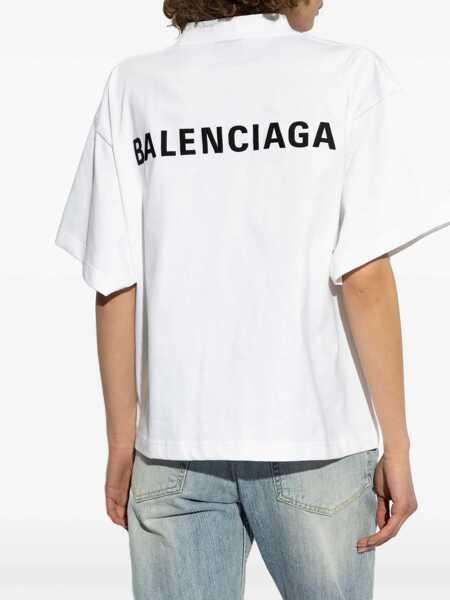 Tricouri Balenciaga Cropped Logo T-Shirt WHITE Femei (BM 16867730) 4