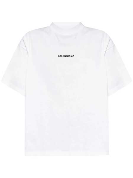 Tricouri Balenciaga Cropped Logo T-Shirt WHITE Femei (BM 16867730) 1