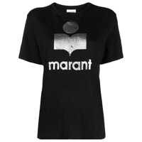 Tricouri 'Koldi' Black Crewneck T-Shirt With Contrasting Logo In Linen Woman Isabel Marant Étoile Femei