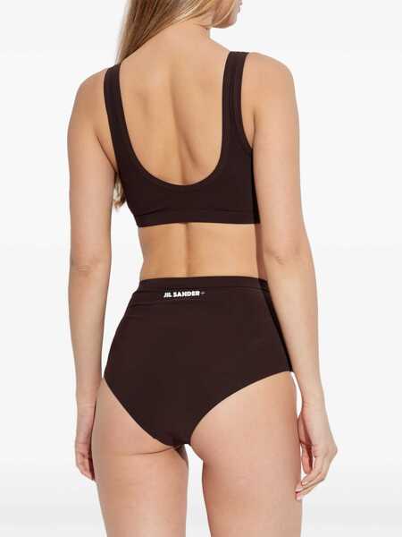 Sutiene Jil Sander Logo Bikini Top BROWN Femei (BM 16872867) 4