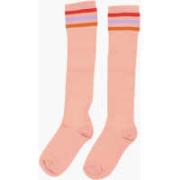 Sosete Ribbed Nylon Long Socks With Contrasting Details Femei