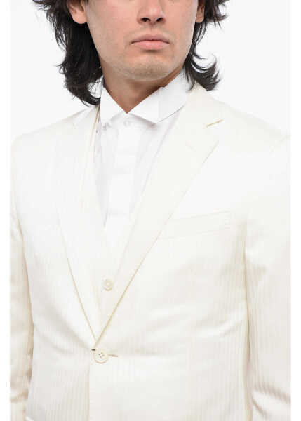 Sacouri CORNELIANI Herringbone Wool Blend Academy Blazer And Waistcoat Set White Barbati (BM 16873131) 3