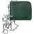 Burberry Textured Leather Wallet With Silver-Tone Chain Green