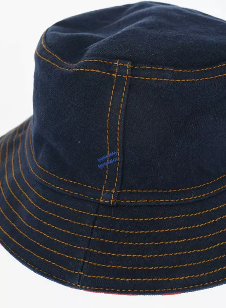 Caciuli Burberry Reversible Flocked Denim Bucket Hat Blue Fete (BM 16873500) 2