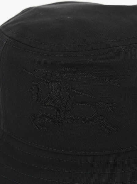 Caciuli Burberry Solid Color Bucket Hat With Embroidered Logo Black Barbati (BM 16873503) 2