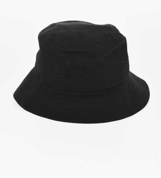 Caciuli Burberry Solid Color Bucket Hat With Embroidered Logo Black Barbati (BM 16873503) 1
