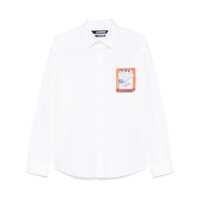 Camasi JACQUEMUS 'La Chemise Simon' White Shirt With Print On The Front In Cotton Man