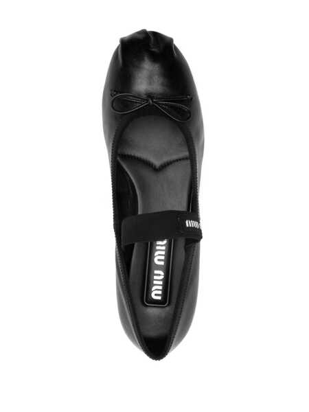 Balerini Miu Miu Miu Miu Logo-Intarsia Ballet Flats Black Femei (BM 16874963) 4