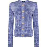 Cardigane Balmain Ls 2 Pkts Denim Trompe L`Œil Cardigan Clothing Femei