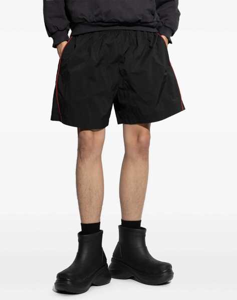 Pantaloni scurti Balenciaga Bermuda Shorts With Red Logo BLACK Barbati (BM 16878105) 3