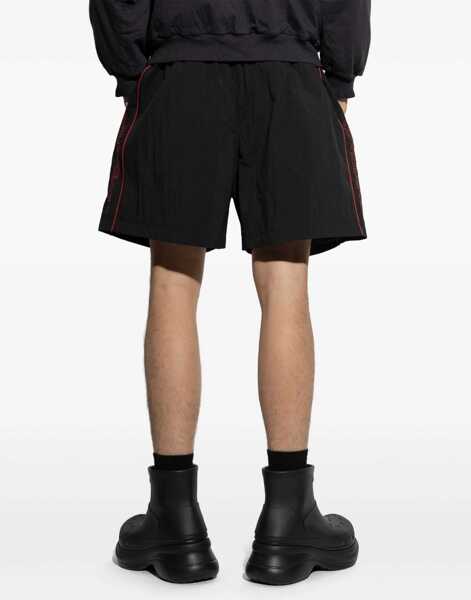 Pantaloni scurti Balenciaga Bermuda Shorts With Red Logo BLACK Barbati (BM 16878105) 4