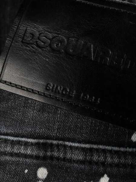 Blugi drepti DSQUARED2 Vintage Effect Wide Leg Roadie Jeans With Rhinestone 24Cm Black Femei (BM 16878162) 5
